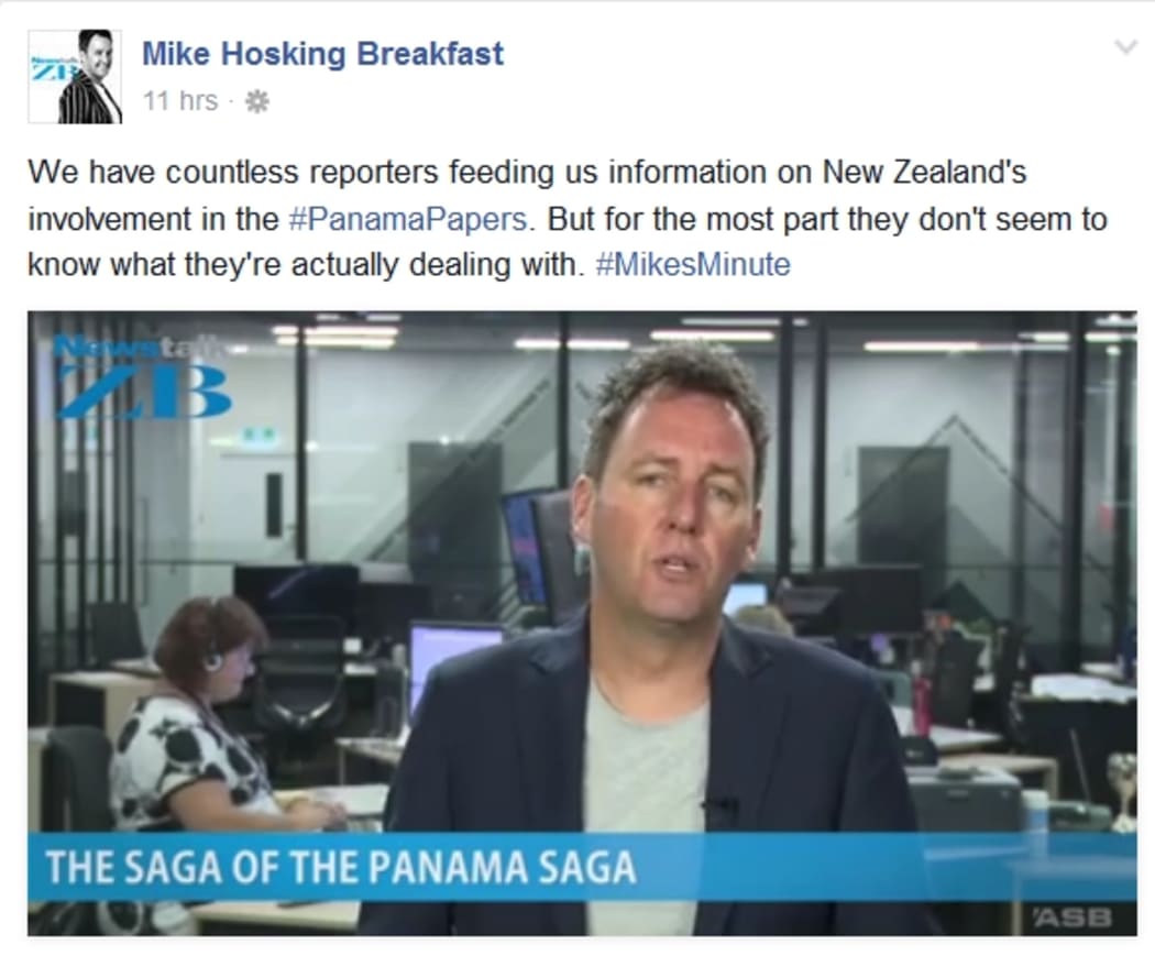 screenshot of Mike Hosking opinion piece.