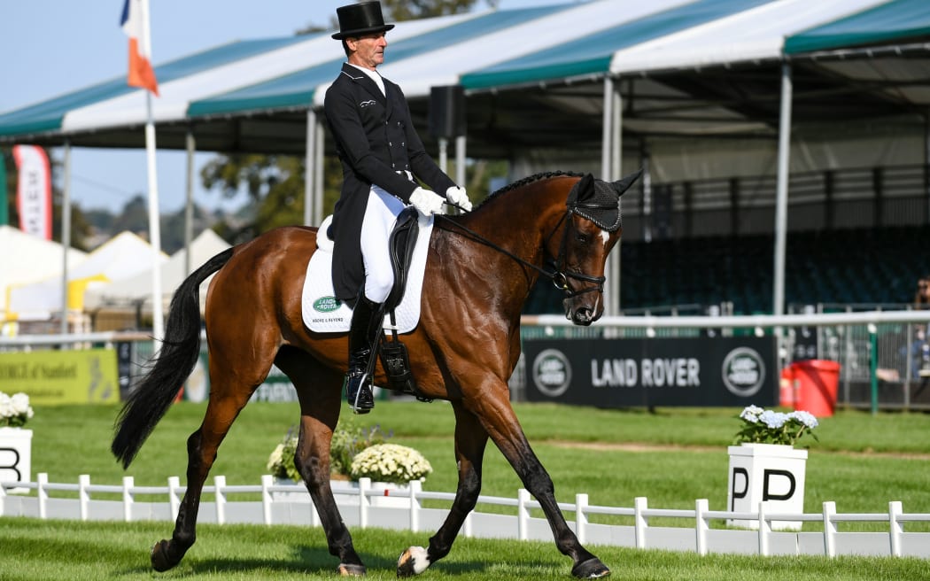 Sir Mark Todd riding NZB Campino during the dressage phase of the  Burghley Horse Trials.