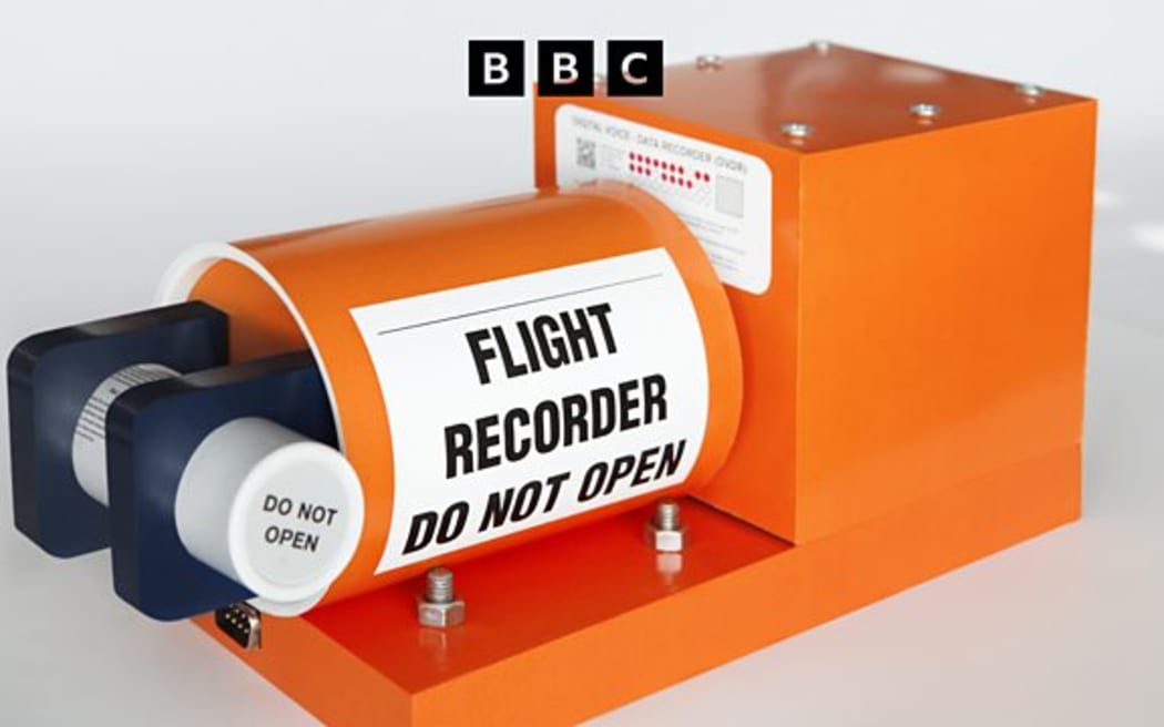 The flight data recorder known as a black box used in aircraft.