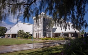 St Mary's Cathedral in Tonga where a service took place to commemorate the first anniversary of the devastating Hunga Tonga-Hunga Ha'apai volcanic eruption which took place on 15 January 2022.