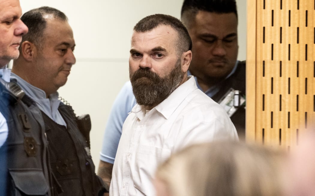 Aaron Boden appearing on a murder charge in the Christchurch High Court on Tuesday. 30 September 2025