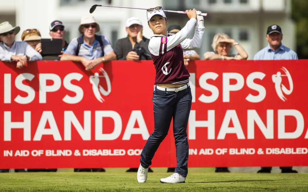 Lydia Ko at the 2016 New Zealand Women's Open at the Clearwater Golf Club in Christchurch.