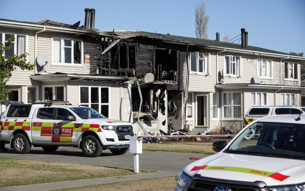 One person has died after a fire at a housing block at Burnham military camp, just outside of Christchurch.