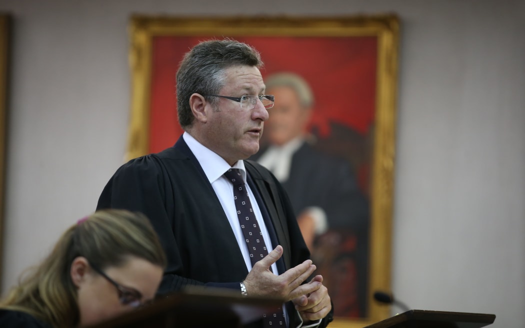 Crown prosecutor Grant Burston at the High Court in Wellington 30 Nov 2015