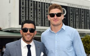 Hurricanes players Nehe Milner-Skudder and Jordie Barrett.