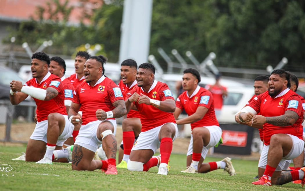 The 'Ikale Tahi against Manu Samoa during their Pacific Nations Cup 2025 campaign and 2027 Rugby World Cup qualifier match in Nuku'alofa on Saturday, 23 August 2025.