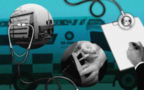 Composite graphic of medical imagery, healthcare, hospital, ambulance