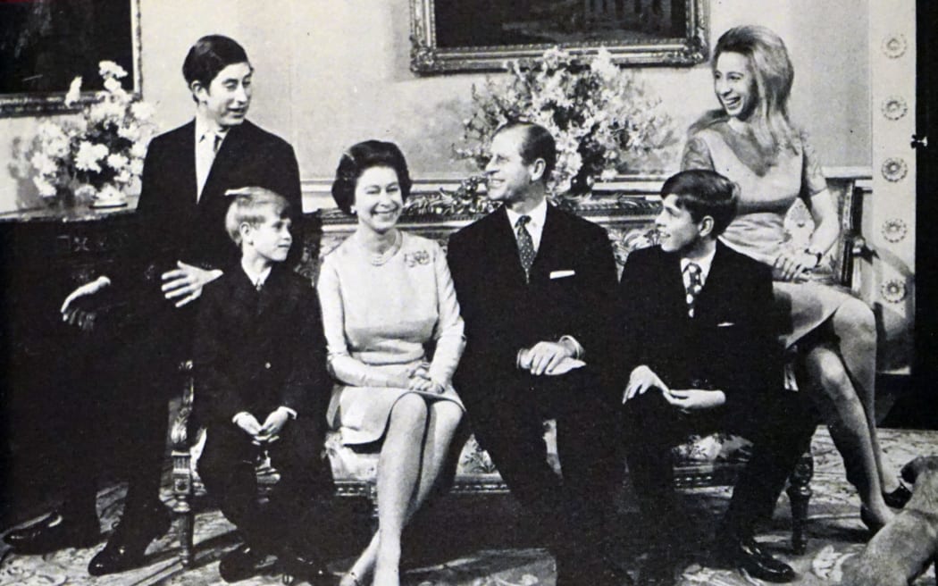 Queen Elizabeth II, the Duke of Edinburgh and their children, Charles, Prince of Wales, Prince Edward, Prince Andrew and Princess Anne