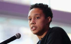 Brittney Griner of the Phoenix Mercury speaks during a media conference.