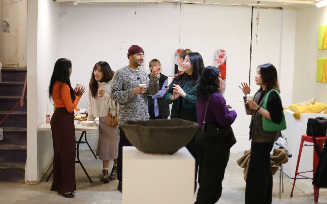 Abhi Chinniah’s latest exhibition, titled Why are you Leaving?, was put together in collaboration with five other artists in Auckland.