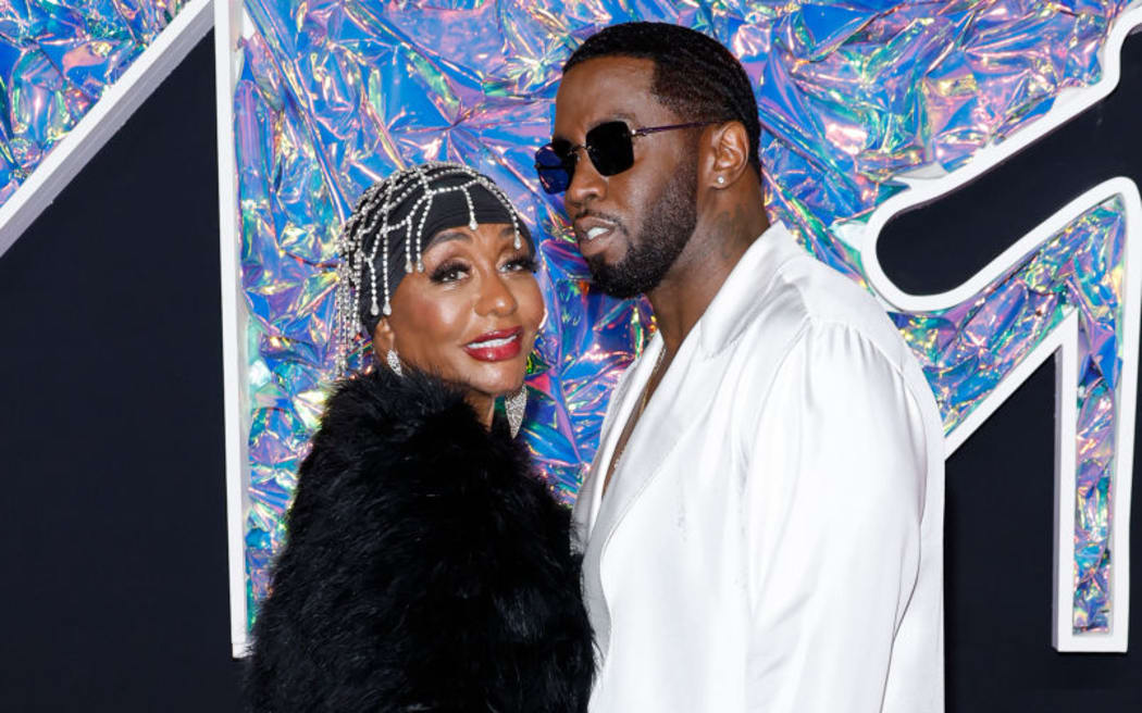 Diddy (R) and his mother, Janice Combs attend the 2023 MTV Video Music Awards at Prudential Center on September 12, 2023 in Newark, New Jersey.