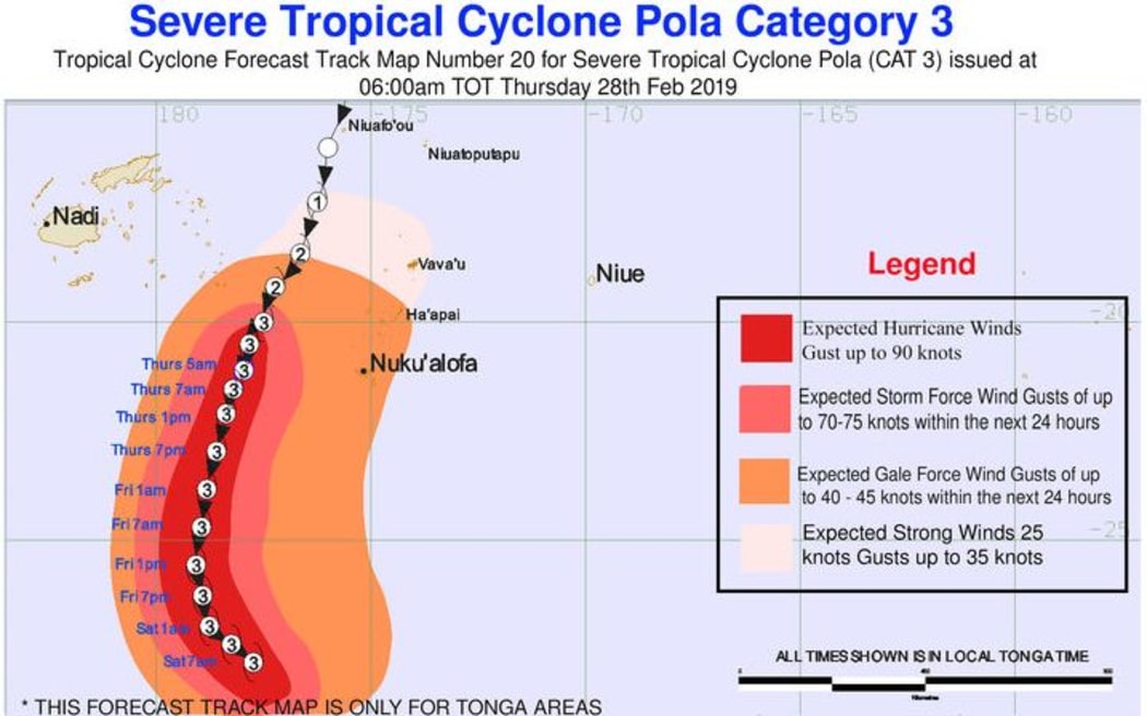 Tropical Cyclone Pola - track map 6am Feb 28
