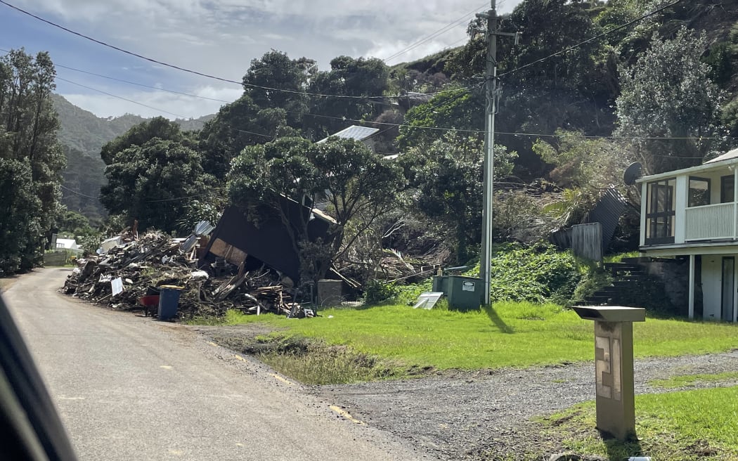 Reminders of the cyclone's fury are all around Karekare.
