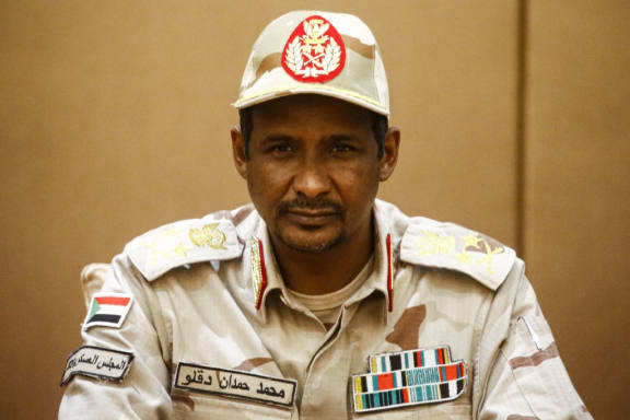 General Mohamed Hamdan Daglo "Hemeti", Sudan's deputy head of the Transitional Military Council, looks on as he attends the signing of the constitutional declaration with protest leaders,