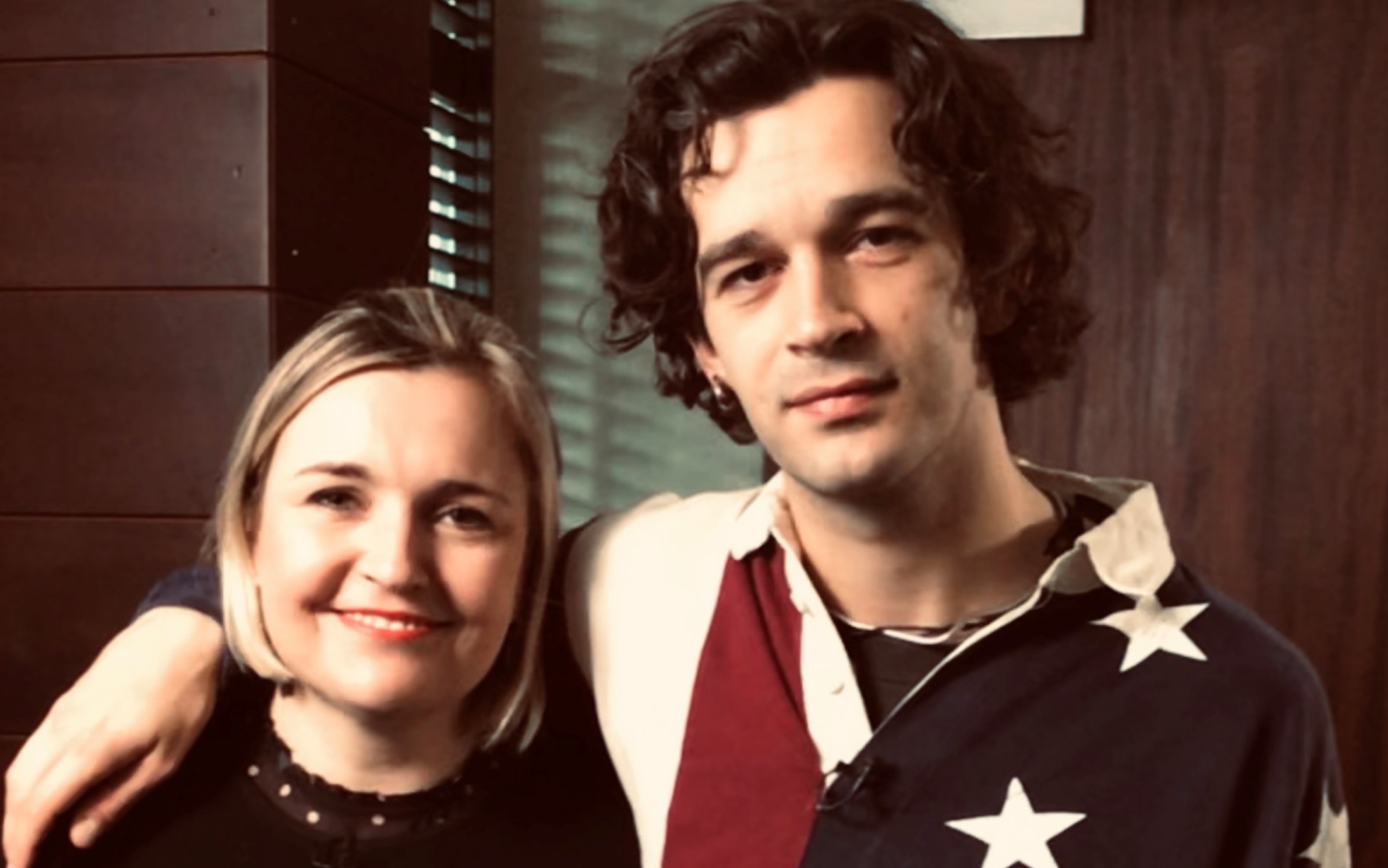 Matty Healy of The 1975 with Charlotte Ryan