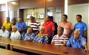 Fiame Naomi Mataafa and representatives of Ti'avea Village