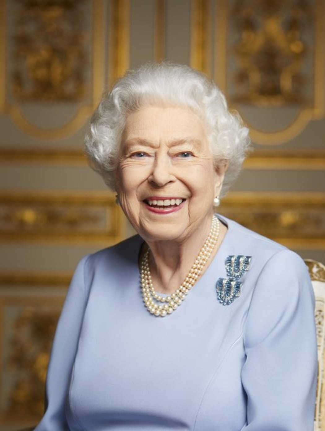 A photograph of Queen Elizabeth II to mark her Platinum Jubilee, released by Buckingham Palace on the eve of her funeral.