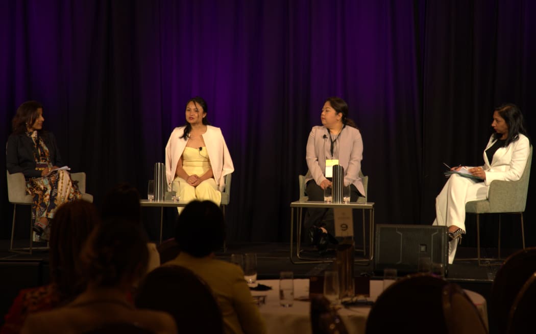 Ethnic women entrepreneurs share how they overcame challenges to build successful businesses at a panel. From the left: KPMG partner Bineeta Nand, CEO and co-founder at Clearhead Dr Angela Lim, and Alliv Samson, chief of staff and strategy and co-founder at Kami.