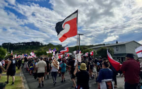 The Tai Rāwhiti hīkoi last month in support of the nationwide hīkoi protesting against issues impacting Māori, including the ACT Party's Treaty Principles Bill.