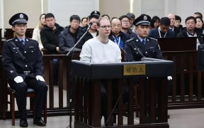 Canadian Robert Lloyd Schellenberg during his retrial on drug trafficking charges in the court in Dalian in China's northeast Liaoning province where he was sentenced to death on drug trafficking charges, January 14, 2019.