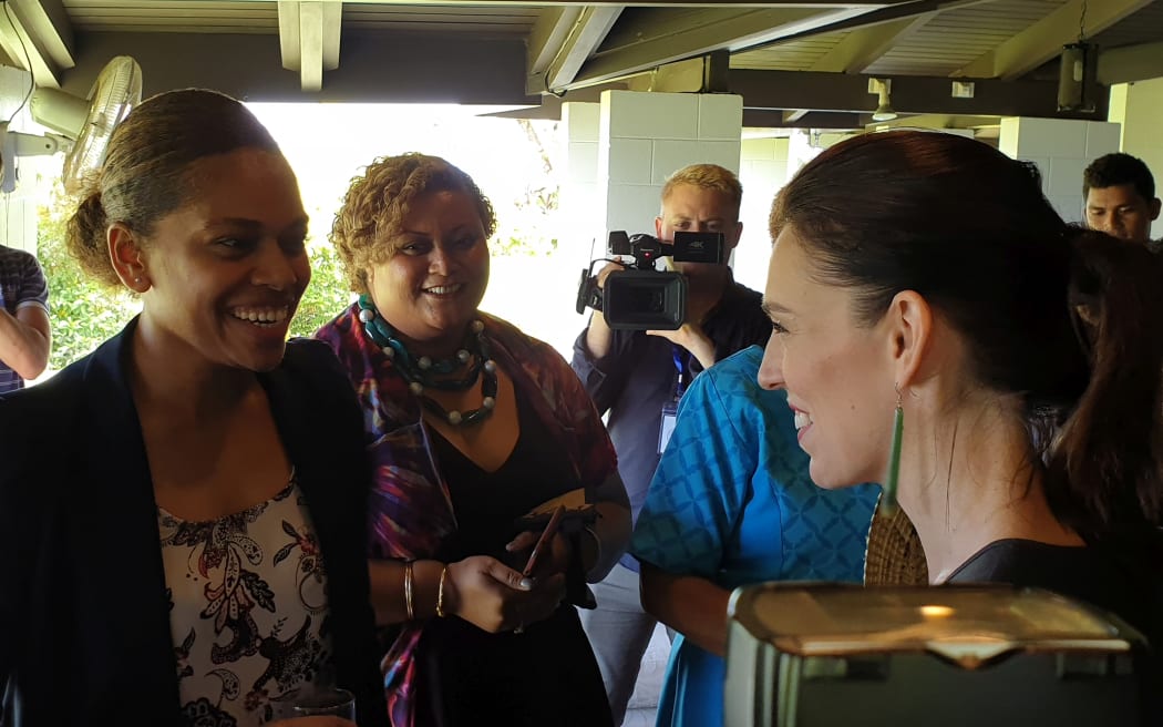 Prime Minister Jacinda Ardern at an event at the University of the South Pacific in Suva.