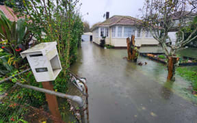 Oakley Creek overflowed in Walmsley Park, Mt albert causing flooding on properties nearby on 9 May, 2023.