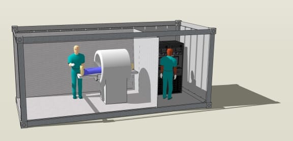 A diagram of the transportable MRI concept