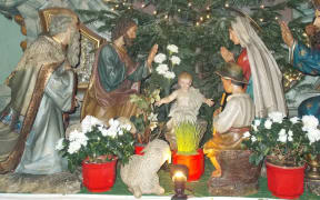 Nativity scene at Church of St Francis in Budapest