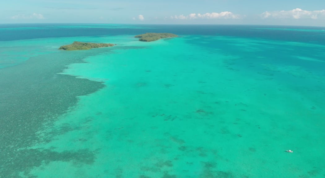 The area that is marked for dredging in Palau