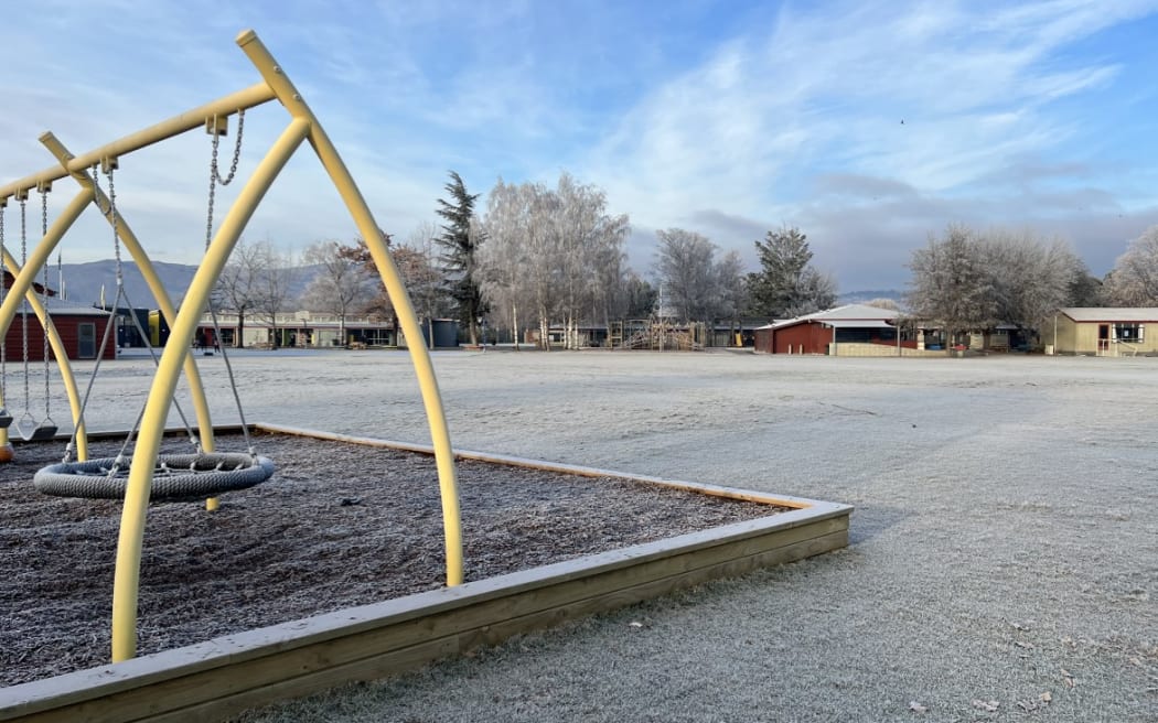 A frosty morning at The Terrace School in Alexandra where it was -7C, Thursday 23 June 2022,