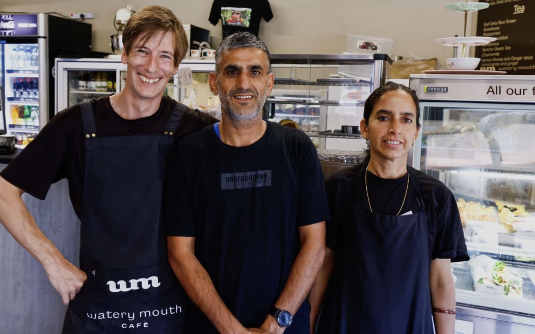 Watery Mouth head barista Matthew Wright, left, with co-owners Hadmana and Ganga Jat say a number of their customers aren’t in town for retail shopping. SUPPLIED: MAIA HART/LDR - SINGLE USE ONLY