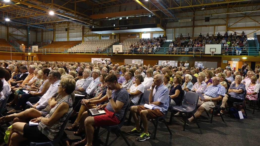 Organisers had to put out extra seating, and use the stands above, to fit the crowds in.