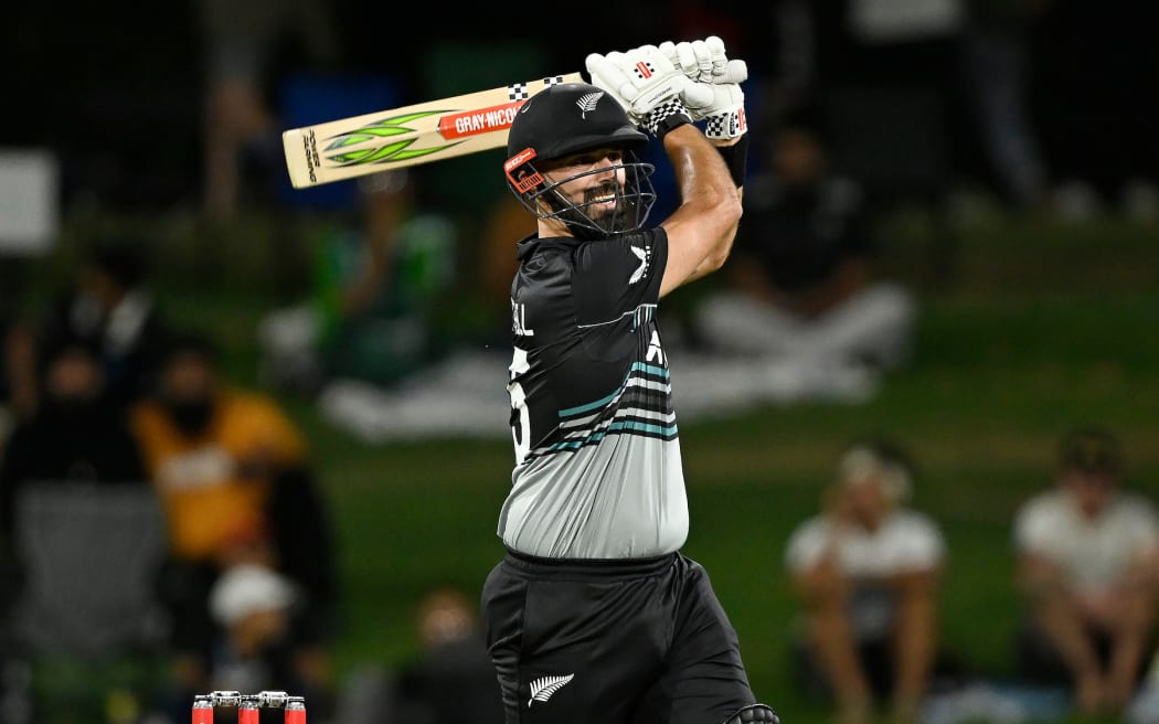 Daryl Mitchell during the Black Caps v Pakistan 4th T20I at Bay Oval, Tauranga.