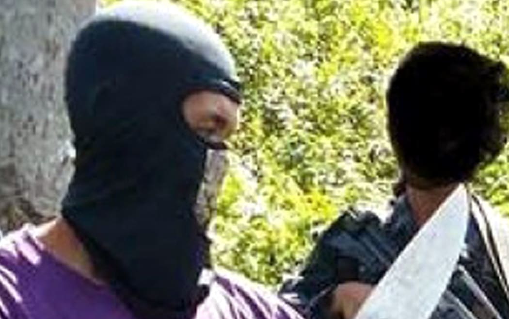 This undated photo is reported to show militants with the Philippines-based Abu Sayyaf.