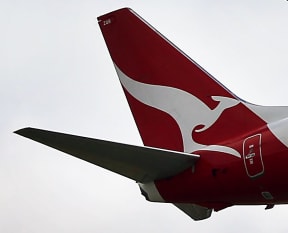 Qantas plane tail.