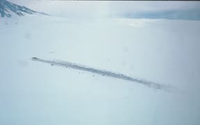 A view over the Erebus crash site not long after the disaster.