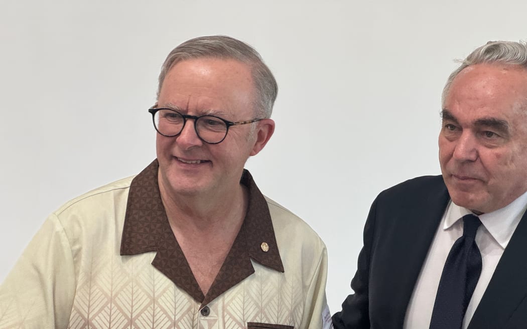 Australia Prime Minister Anthony Albanese and US deputy Secretary of State Kurt Campbell following Australia’s Pacific Policing Initiative announcement.