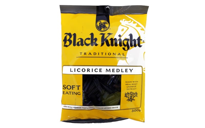 RJ’s Black Knight Medley 500g Licorice product.