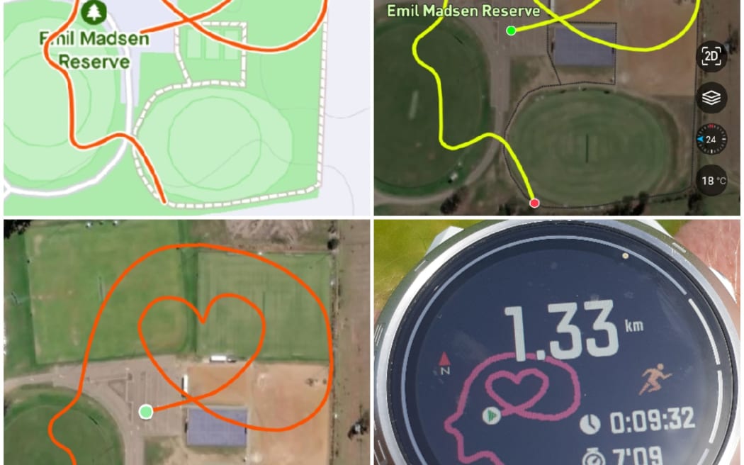 Peter Mitchell creates art with the digital outlines tracing his running routes through Melbourne.