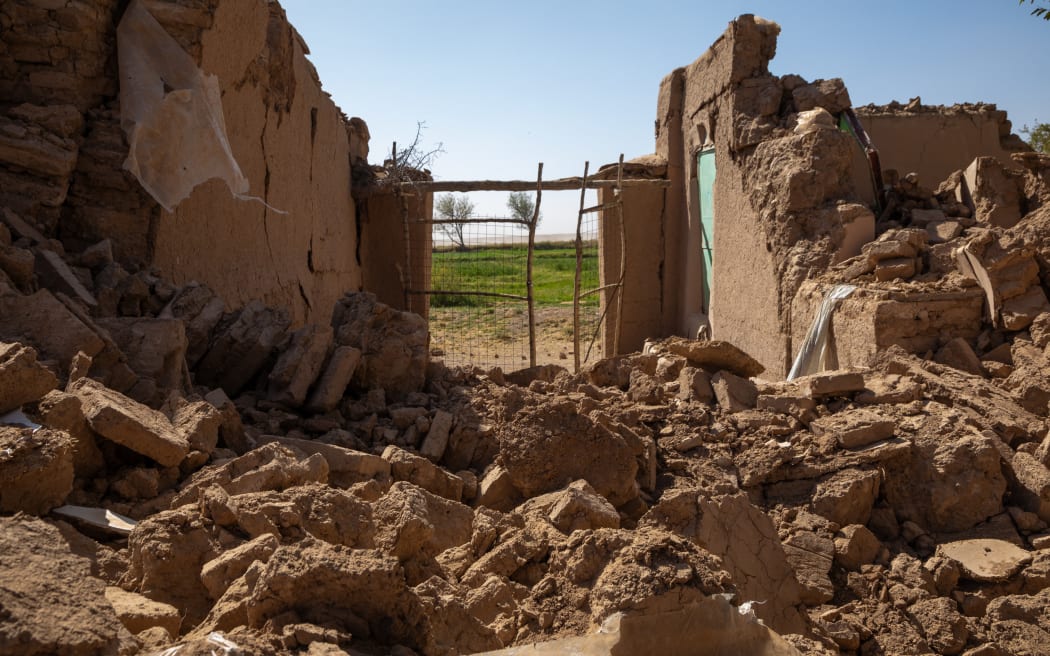 Ruins and rubble from demolished houses are seen in the city of Herat after a massive 6.3 magnitude earthquake, resulting in thousands of injuries and fatalities.