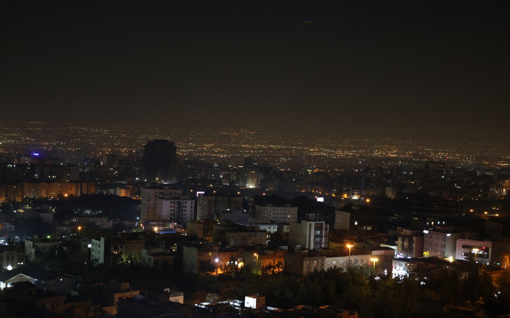 A general view of Tehran after several explosions were heard in Tehran on 26 October, 2024.