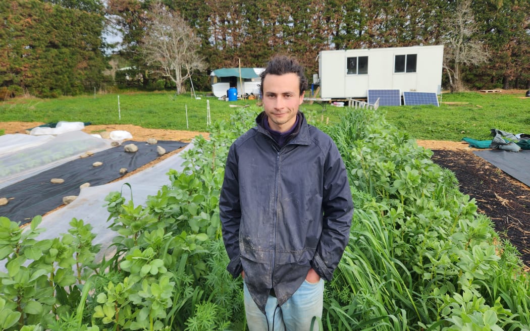 Jonathan Mines of Crooked Vege, a small-scale social enterprise which is trialling "pay-as-you-can" vege boxes