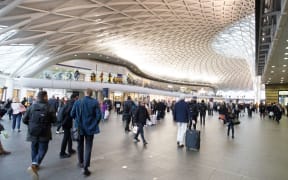 LONDON, ENGLAND - MAY 4: View of King's Cross St. Pancras  railway stationl on May 4,2017