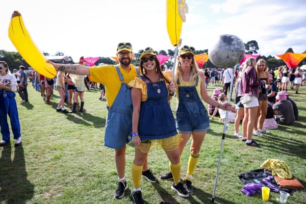 People dressed up for Electric Avenue.