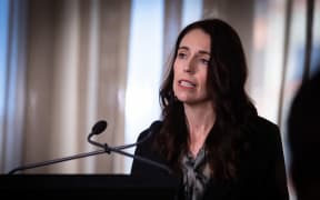 Jacinda Ardern speaking at the Traffic Light System announcement