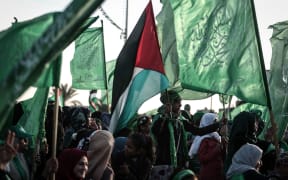 Thousands of people gathered to celebrate the 29th anniversary of the foundation of Hamas, in Rafah, Gaza, on Friday, December 16 2017.