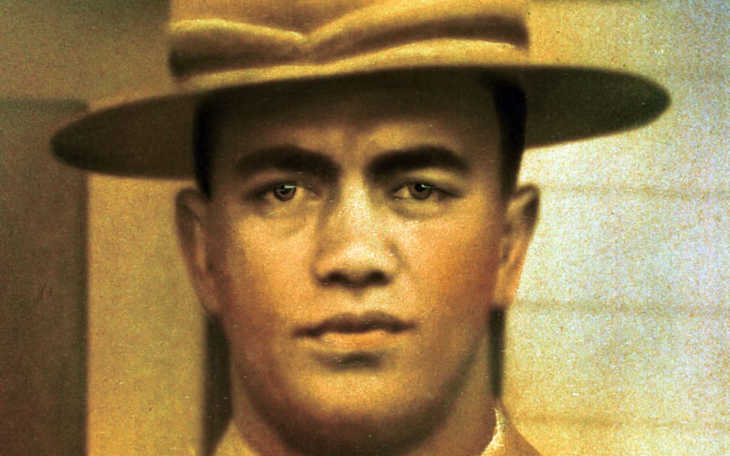 Warrant Officer Second Class Hitini Kereopa. Individual image of 28 Māori Battalion B Company soldier, regiment number 6095. Courtesy Rotorua Museum (45520)