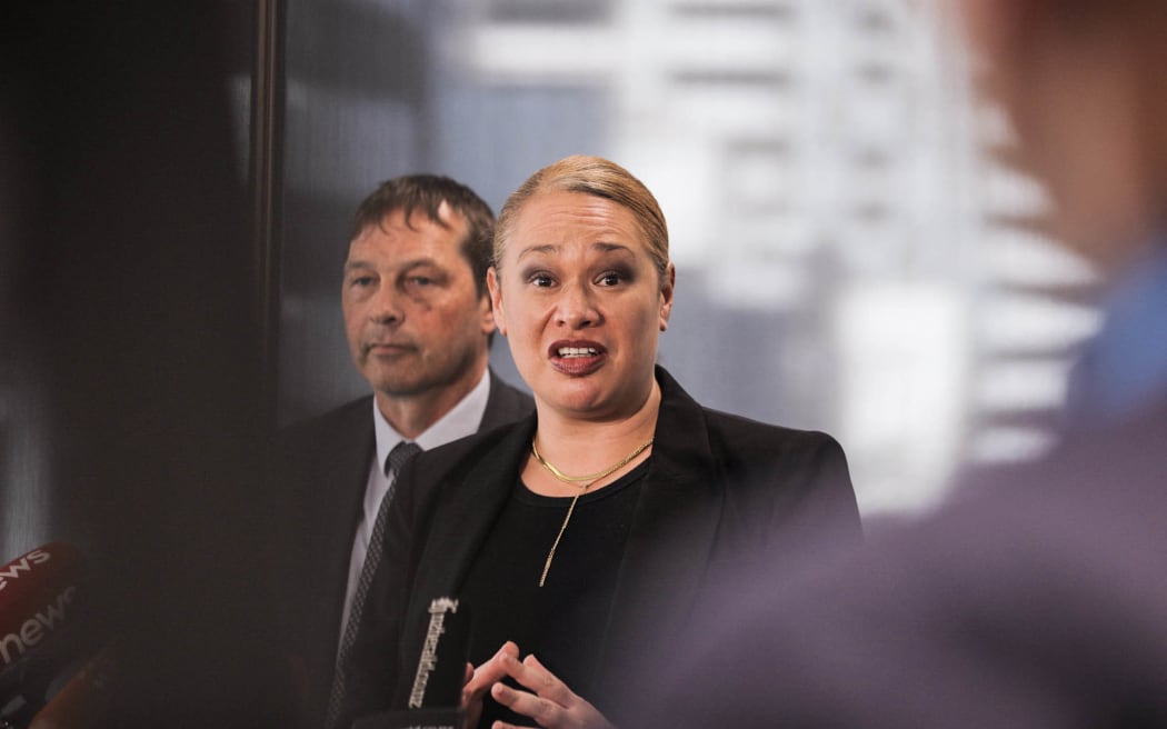 Wellington mayor Tory Whanau speaks to media on 22 October 2024 after Simeon Brown announces a Crown observer will be appointed to Wellington City Council.