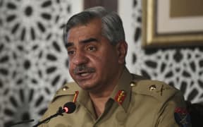 Military spokesman of Inter-Services Public Relations (ISPR) Director General Major General Babar Iftikhar speaks during a press conference.