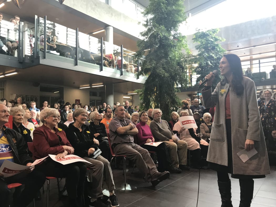 Jacinda Ardern made the announcement to about 400 people in Dunedin.